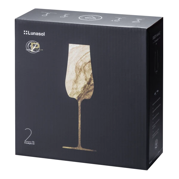 Poháre na šampanské Sparkle 220 ml set 2 ks – Green Wave Platinum Line