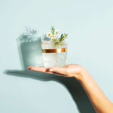 Tumbler 440 ml mit Gold-Streifen — 21st Century Glas Lunasol