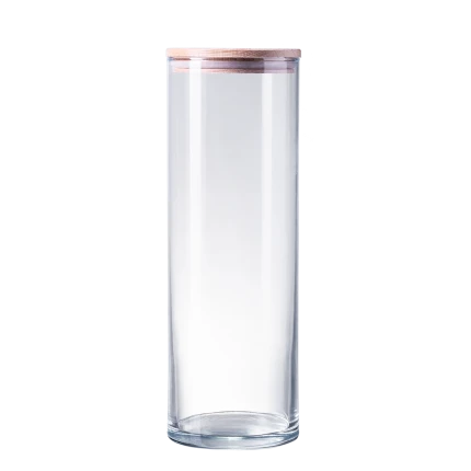 Úložná nádoba válec s dřevěným víkem 1,88 l — Basic Kitchen