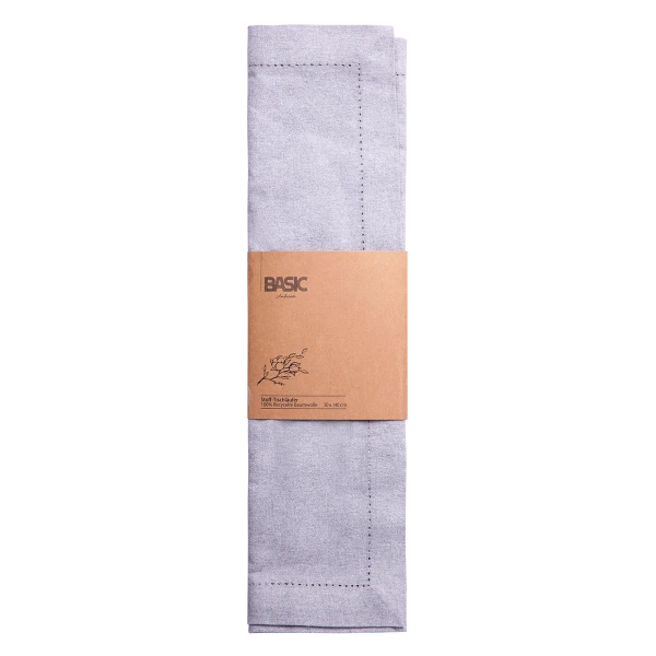 Cloth Table Runner, 50 x 140 cm Silver Melange — BASIC Ambiente