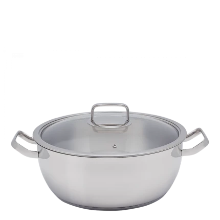 Wok Merkur so sklenenou pokrievkou 9,6 l Master Chef Lunasol