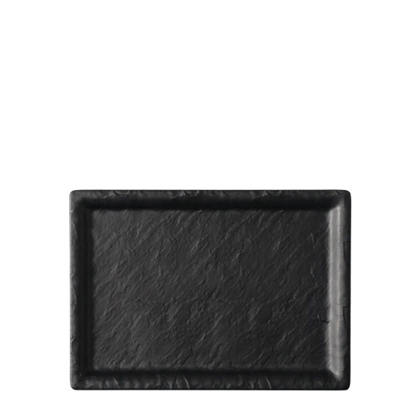 Tray rectange large 24.4 x 17.5 cm — Elements Melamin black (Flow)