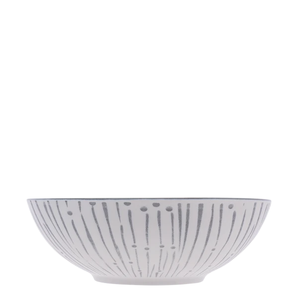 Cereal Bowl 17.5 cm, Inside speckled — BASIC white Lines light grey
