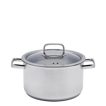 Hrnec se skleněnou poklicí 20 x 12 cm 3.7 l — Sirius TITAN 3ply Lunasol pánve lesklá