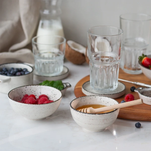 Bowl Ø 12.5 cm H: 5.5 cm — Gaya Atelier light grey speckled