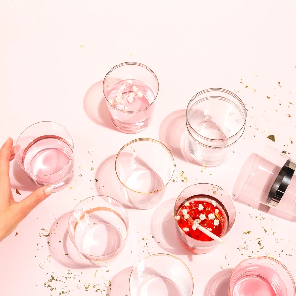 Pohár Tumbler s tromi pruhmi v platinovej farbe 440 ml - 21st Century Glas