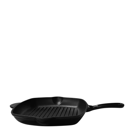 Gusseisen-Grillpfanne emailliert schwarz 27 x 27 cm Jupiter Lunasol