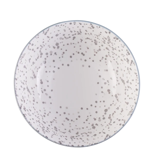 Cereal Bowl 17.5 cm, Inside speckled — BASIC white Lines light grey