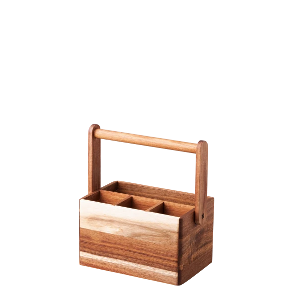 Cutlery Holder Acacia 22.6 x 14.2 x 24.8 cm — FLOW Wooden