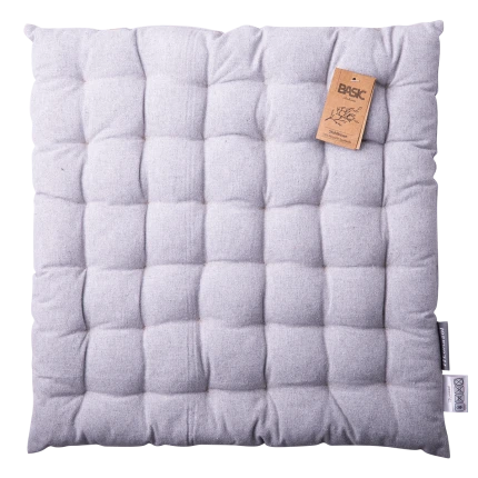 Polštář na židli 40 x 40 x 4 cm stříbrná melange — BASIC Ambiente