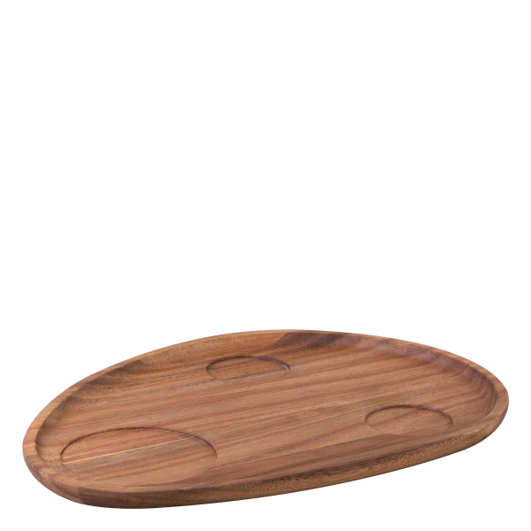 Tray triangle Acacia 35 x 25 x 1.6 cm with holes — FLOW Wooden