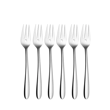 Kuchengabel-Set mit Herz 6 tlg. - Love Cutlery
