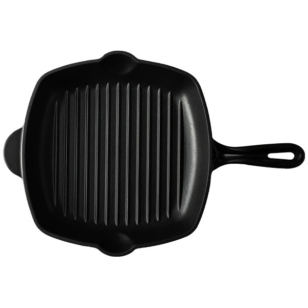 Enameled Cast Iron grill pan black 27 x 27 cm — Jupiter Lunasol