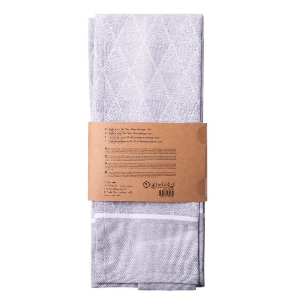Kitchen Towel 50 x 70 cm Silver Melange, 2 pcs — BASIC Ambiente