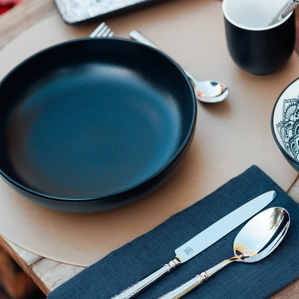Deep Plate U-Coupe 21 cm — BASIC Lunasol black satin