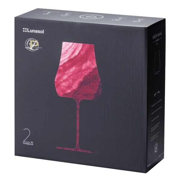 Bordeaux-Glas 530 ml Set 2-tlg. Green Wave Glas Lunasol