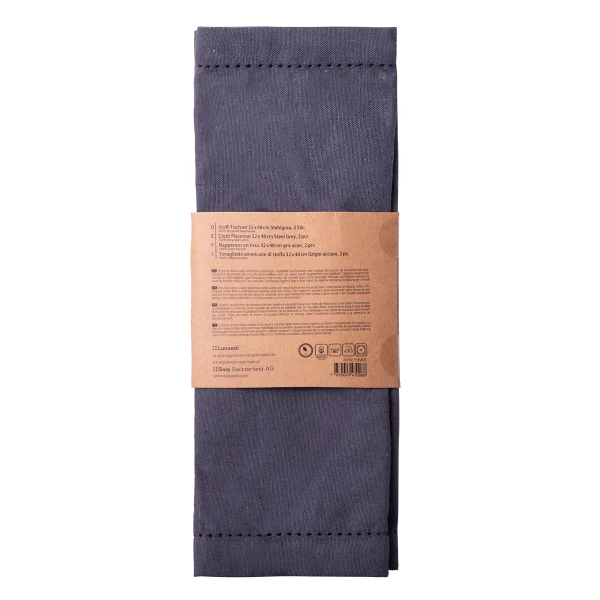 Cloth Placemat 32 x 48 cm Steel Grey, 2 pcs — BASIC Ambiente