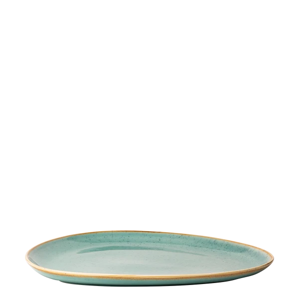 Platte oval Triangle 30,5 x 24,2 cm - Gaya Sand türkis Lunasol