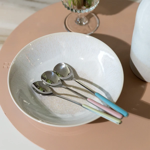 Placemat circle PVC nature ø 38 cm — Elements Ambiente