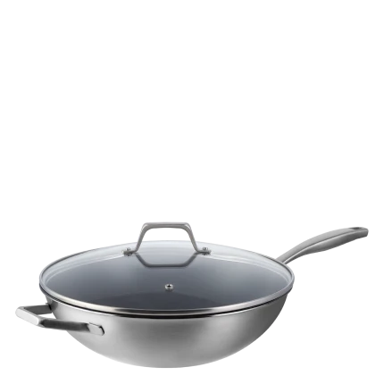 Wok Ø 30 cm, H: 8.5 cm mit Glasdeckel - Sirius Terra Multi-layer Lunasol