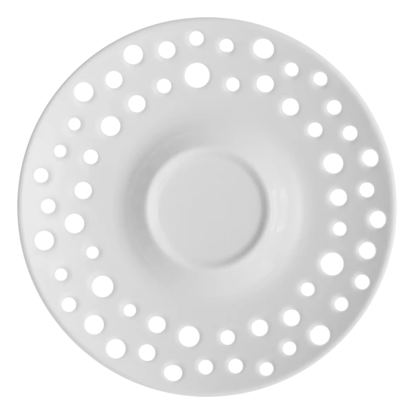 Mocca Saucer 12.5 cm — FLOW Perforated white