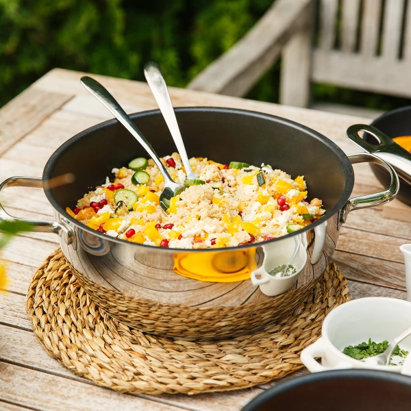 Wok Merkur mit Glasdeckel 9,6 l