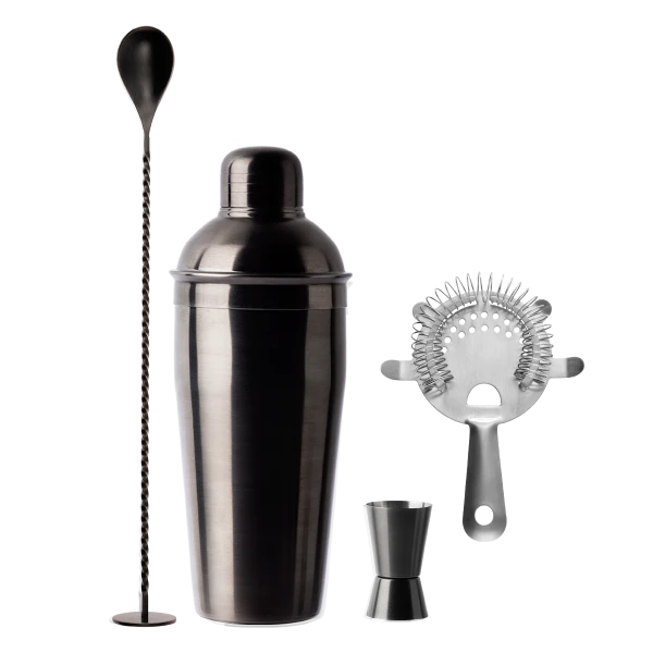 Set na kokteily PVD černý 4 ks — Basic Bar
