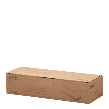 Miska hranatá s bambusovou deskou, set 4ks — BASIC Bamboo Lunasol