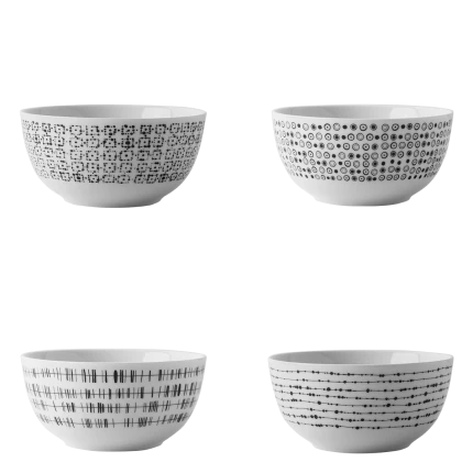 Miska na cereálie set 4 ks - Basic Dots
