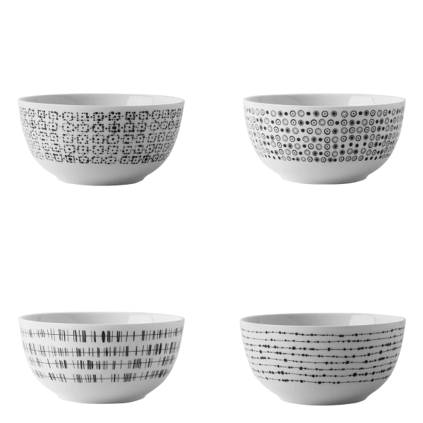 Miska na cereálie set 4 ks - Basic Dots