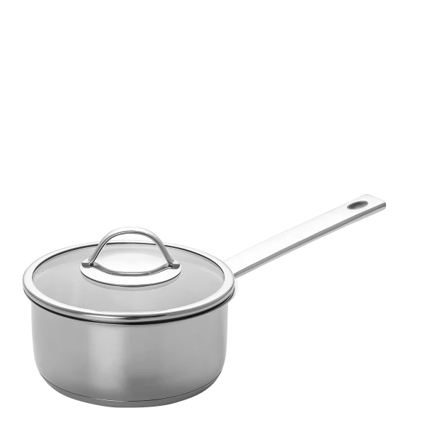 Stielkasserolle Ø 18 cm mit Glas-Deckel — Orion Inox mit CNS-Profigriffen