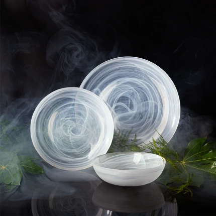 Tanier plytký biely 28 cm - Elements Glass