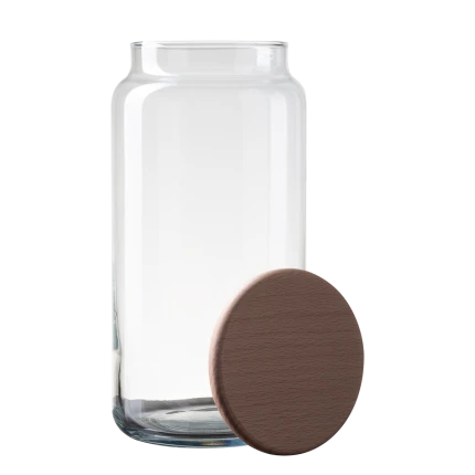 Storage jar with Wooden Lid 1.3 l — Basic Kitchen