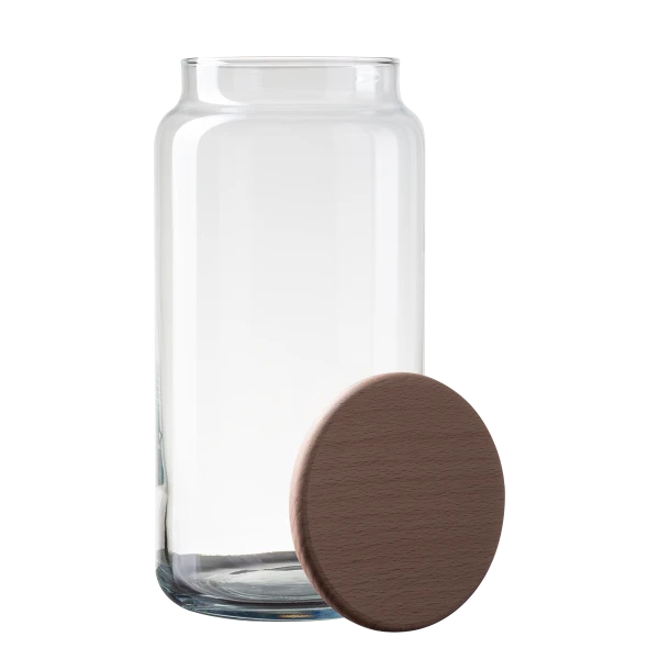 Skleněná nádoba s dřevěným víkem 1,3 l — Basic Kitchen