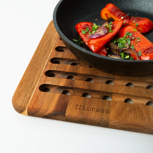 Drip mat Acacia 20 x 20 x 1.5 cm — FLOW Wooden