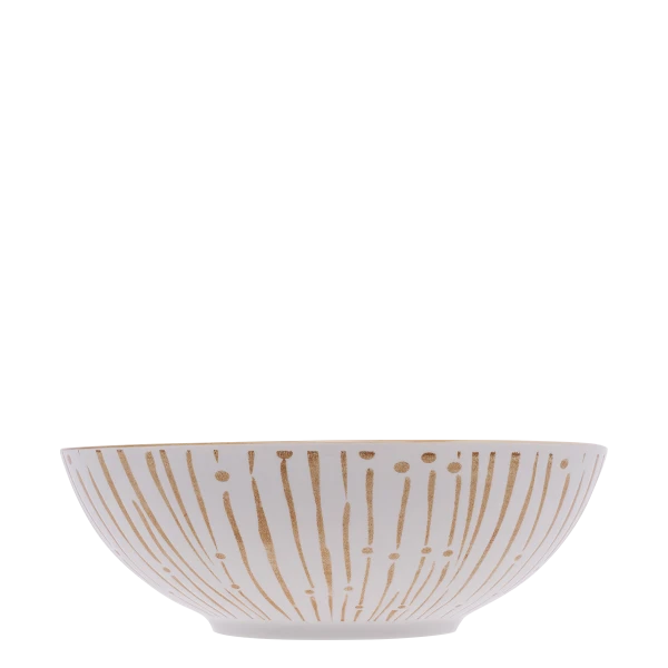 Cereal Bowl 17.5 cm, Inside speckled — BASIC white Lines champagne