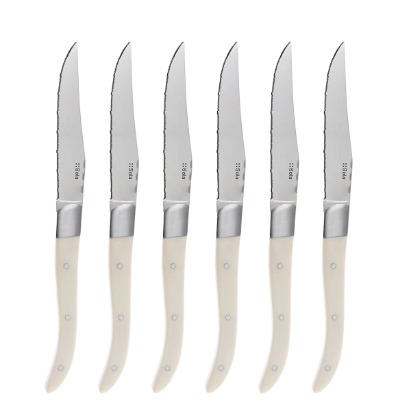 Steakmesser Set 6-tlg. in Box — Basic Country II weiss matt Lunasol