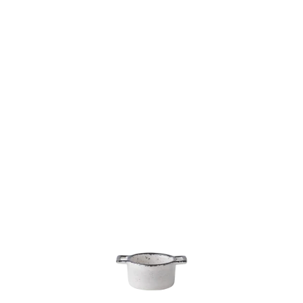 Bowl round with handle Ø 6 cm H: 3.5 cm — Gaya Atelier light grey speckled