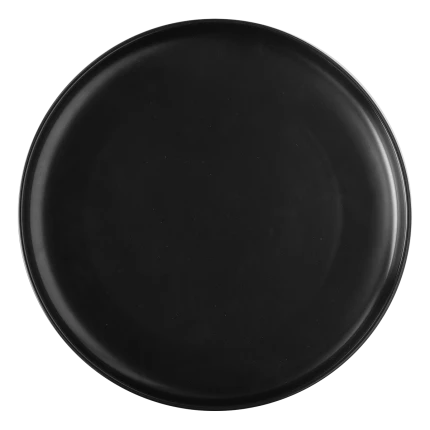 Teller flach U-Coupe schwarz 25 cm – Flow