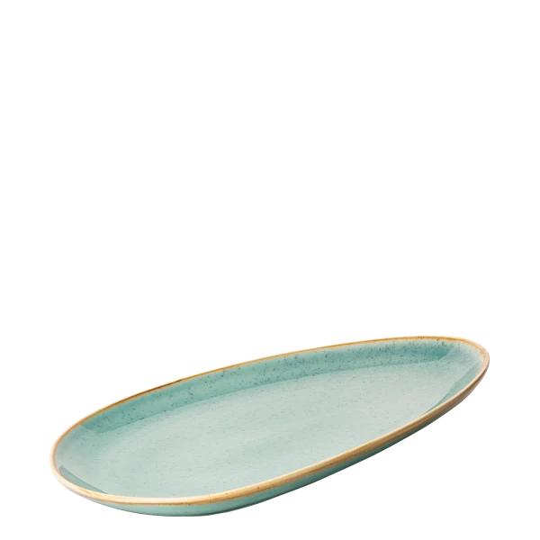 Platte oval Triangle 30,5 x 24,2 cm - Gaya Sand türkis Lunasol
