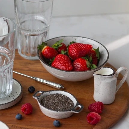 Bowl Ø 15 cm H: 5.5 cm — Gaya Atelier light grey speckled