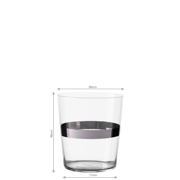 Tumbler 440 ml s Platinovým pruhom — 21st Century Glas Lunasol