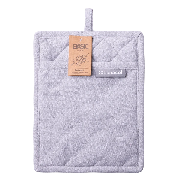 Topflappen 19 x 24 cm Silber-Melange