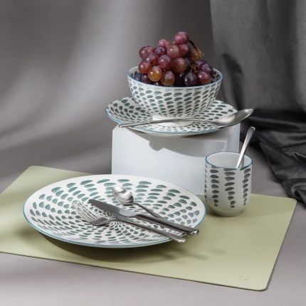 Placemat rectangle PVC olive 45 x 32 cm — Elements Ambiente