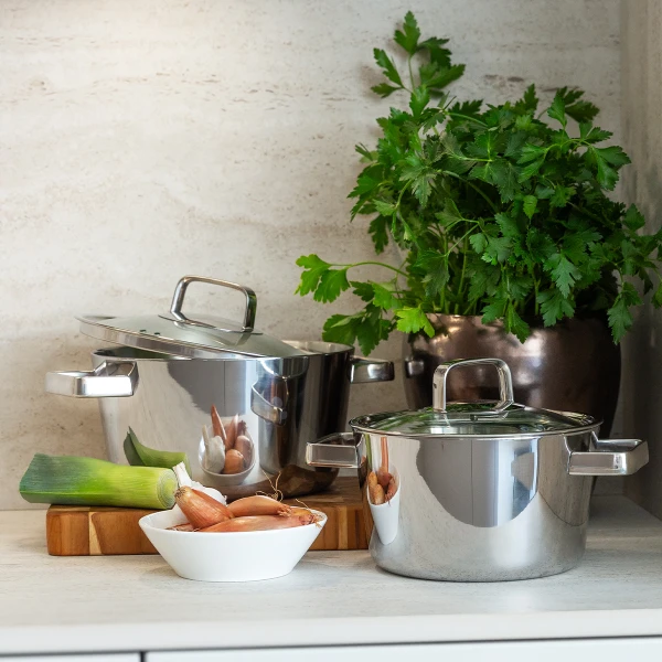 Topf Merkur Luxus mit Glasdeckel 3,2 L Platinum Lunasol