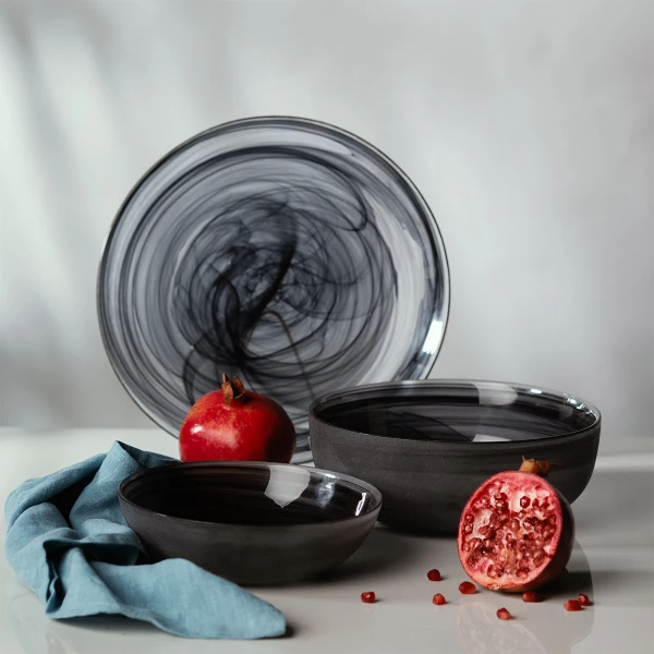 Talíř plytký 21 cm — Elements Glas černý