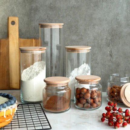Vorratsglas Zylinder mit Holzdeckel 1.25 lt — Basic Kitchen