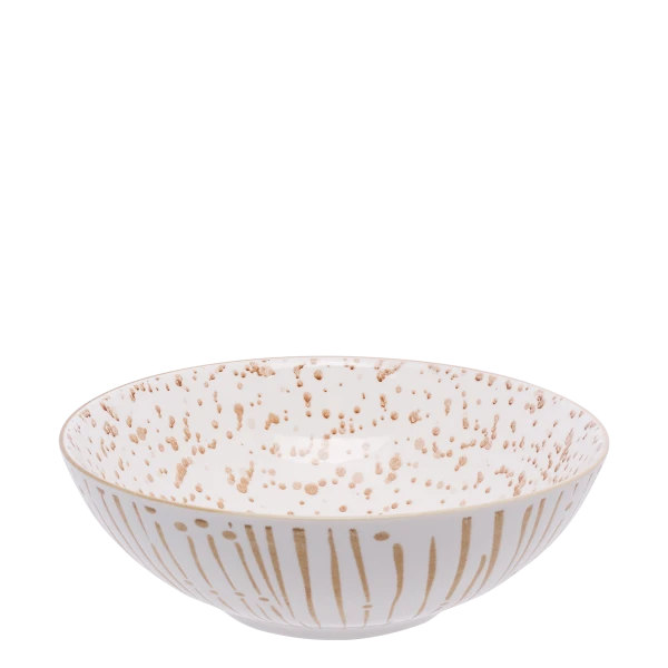 Cereal Bowl 17.5 cm, Inside speckled — BASIC white Lines champagne