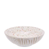 Miska na cereálie 17.5 cm, vnútro bodkované — BASIC bílý s champagne pruhy