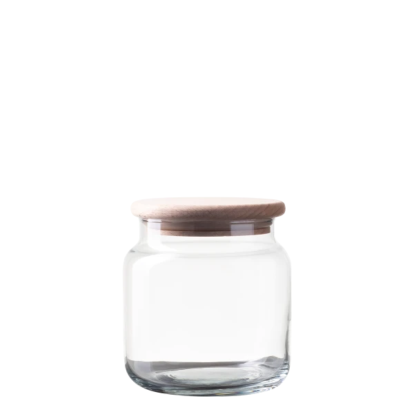 Storage jar with Wooden Lid 600 ml — Basic Kitchen